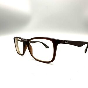 Ray-Ban RB 7047 5451 Matte Brown Rectangular Eyeglass Frames 56-17-145 Mens